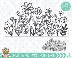 the flower garden svt files are available for use in crafts, paper cutting and other projects