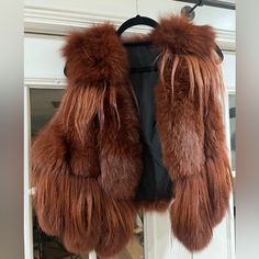 This Is A Great Vest. It's Fun It's A Beautiful Rich Color And Hopefully Someone Will Have As Much Fun With It As I Did. Cotton Casual Pants, Big Girl Fashion, Outfit Looks, Baby It's Cold Outside, It's Cold Outside, Baby Cold, Fur Vest, It's Cold, Big Girl