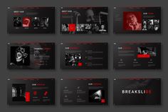 the dark and red presentation slideshow is displayed on a gray background with black and red accents