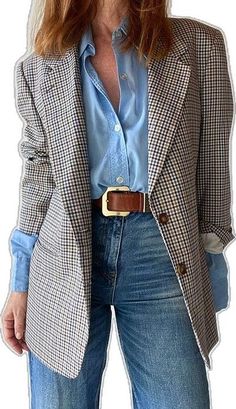 Jeans Blazer Outfit, Outfit Chic, Blazer Outfits