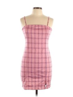 rue21 Casual Dress Size: Large Pink Dresses - used. 3% Spandex, 97% Polyester, Mini, Square, Plaid, Short, Sleeveless | rue21 Casual Dress: Pink Plaid Dresses - Size Large Pink Plaid Dress, Plaid Dresses, Pink Dress Casual, Pink Dresses, Pink Plaid, Plaid Dress, Rue21, Dress Pink, Large Size Dresses