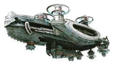 an artistic rendering of a futuristic ship made out of metal pipes and other mechanical parts