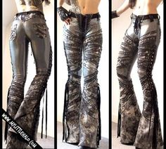 Bleached Trousers Diy, Fancy Jeans, Wornstar Clothing, Biker Girl Outfits, Fashion Alternative, Oc Design, Stage Outfit, Personal Aesthetic, Metal Clothing