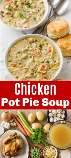 chicken pot pie soup is an easy and delicious dinner that's ready in under 30 minutes