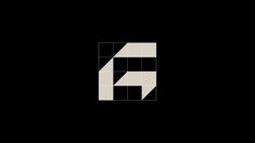 a black and white logo with the letter f in it's center, surrounded by squares