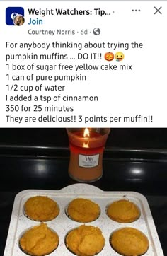 a muffin tin filled with lots of pumpkin pies