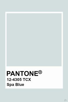 pantone's spa blue color is shown with the words, 12 - 435 tc