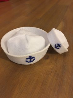 Set of 2 , one small and one mini sailor hats White Nautical Cap, Sailor Hat Diy, Disfraces Ideas, Sailor Hats, Sailor Outfit, Disney Cruise Vacation, Mini Hats, Hat Tutorial, Sailor Hat