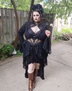 Gold goth is such a vibe 🖤 🖤 Skirt and bodysuit from @killstar Lace top my fiance bought me Belt from @nocturnalgardenatelier Necklace from @luciferothica Choker and boots from @hadesfootwear #gothoutfitoftheday #gothoutfitinspo #plussizegoth #curvygoth #curvygothgirl #romanticgothoutfit #romanticgoth #romanticgothicfashion #romanticgothstyle #romanticgothic #gothic #gothgirl #gothsofinstagram #fyp Gothic Fits, Romantic Goth Outfits, Gold Goth, Hippie Goddess, Transition Goals, Dark Beauty Photography, Goth Outfit