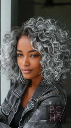 Grey Hair On Black Women, Gray Hair Braids Black Women, Gray Natural Hair Styles Black Women, Long Weave Hairstyles For Black Women, Curly Hair Wigs Black Women, Grey Bob Hairstyles Black Women, Grey Curly Hair Natural Curls, Short Grey Curly Hair, Long Hair For Black Women