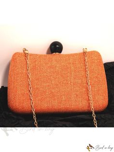 Bird in Bag - Fashionable Orange Womens Evening Wear Elegant Clutch As Fashion Accessory For Spring, Elegant Spring Fashion Accessory Clutch, Chic Spring Fabric Bag, Elegant Rectangular Clutch For Fall, Elegant Fall Rectangular Clutch, Elegant Rectangular Fall Clutch, Trendy Formal Bags For Summer, Elegant Orange Clutch For Party, Elegant Party Bags For Fall