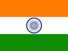 the flag of india is shown in green, white and orange colors with a large wheel on top