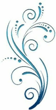 a blue and white tattoo design with swirls