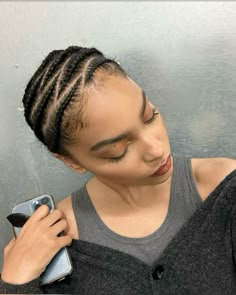 @sharon.alexie Poc Women, Sharon Alexie, Slicked Hairstyles, Cornrow Hairstyle, Cornrows Natural Hair, Quick Braids, Hairstyles Pictures, Beautiful Black Hair