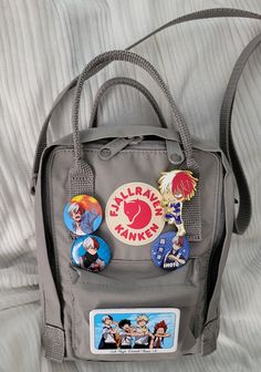 Your Peace Is More Important, Kanken Sling, Backpack With Pins, Backpack Ideas, Kanken Mini, Aesthetic Objects, Aesthetic Backpack, Decorated Bags, Jean Backpack