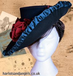 Hat Pattern, Sewing Pattern Digital download PDF and Tutorial inspired by Sherlock Holmes Victorian character Irene Adler. To make a Victorian style Full sized hat in 3 available sizes.  Please read Listing                  NOT FINISHED HAT This listing is for a digital version of this pattern and will be instantly available to download on payment.  The Irene Pattern is to be made from hat making buckram which is fabric covered. Other fabrics can be used such as leather and stiffened canvas. Picture tutorial available for making this hat.  Perfect for Weddings,  Burlesque dancers, Steampunk events,  Gothic outfits, Victorian costuming,  Cosplay, Larp and ren fairs, Theatre and Evening wear. Hat Pattern Sewing, Epic Halloween Costumes, Gothic Burlesque, Irene Adler, Edwardian Hairstyles, Sewing Hats, Victorian Hats, Hat Patterns To Sew