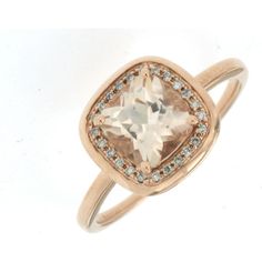 Royal 14K Rose Gold Cushion-Cut Morganite and Diamond Ring - 1.35 Carat Morganite, 0.09 Carat Diamonds Morganite Diamond Ring, Rose Gold Morganite, Morganite Diamond, Jewelry Appraisal, Right Hand Rings, Morganite Ring, The Veil, Royal Jewelry, Jewelry Repair