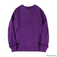 OrcaJump - High-Quality Klein Blue Sapphire Heavyweight Fleece Solid Color Pullover Sweater with Loose Round Neck Purple Color Palettes, Oversize Pullover, Couples Sweatshirts, White Crewneck, Fall Wear, Round Neck Sweatshirts, Round Neck Sweaters, Cotton Pullover, White Sweatshirt