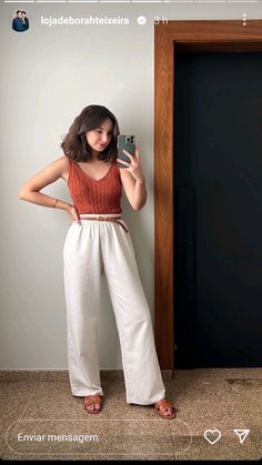 Terracotta Shirt Outfit, Casual Cozy Outfits Summer, Teacher Outfit Dress, Apricot Outfit Ideas, Casual Outfits Philippines, Summer Internship Outfits, Professional Summer Work Outfits, Casual College Outfits, Business Casual Outfits For Work