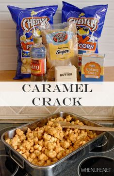 Caramel-Crack Caramel Puff Corn, Caramel Corn Recipes, Easy Treat, Snack Mix Recipes, Snack Treat, Caramel Popcorn, Corn Recipes, Homemade Candies