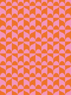 an orange and pink background with wavy lines in the shape of fish scales on top of each other