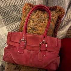 Vintage Pink Suede With Leather Detailing Coach Purse. It Has Staining I Wasn’t Able To Remove From Being Put On The Ground. Only Used This A Few Times Though, Could Be Sent To A Cleaner. Beautiful Pink Color. Open To Offers. Vintage Pink Coach Bag, Coach Bucket Bag, Black Mini Bag, Coach Leather Bag, Plush Bags, Coach Shoulder Bag, Black Shoulder Bag, Coach Leather, Pink Suede