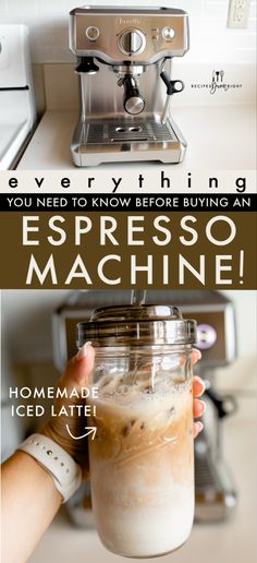 espresso machine with text overlay reading everything you need to know before buying an espresso machine