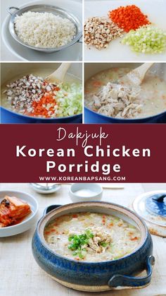 Dakjuk (Korean Chicken Porridge) Creamy Porridge, Chicken Porridge, Asian Breakfast, Today Is Monday, Breakfast Soup, Korean Chicken, Porridge Recipes, Korean Cooking