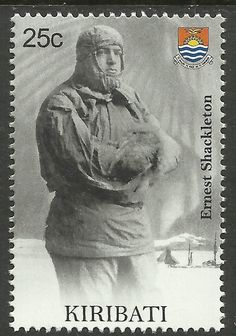 a stamp with an image of a man in uniform and holding a dog on his chest