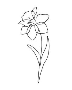 a single line drawing of a flower