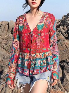 Buy More! Save More!


Collar: V-Neck





Material: Cotton





Decoration: Ruffles





Style: Bohemian





Sleeve Length(cm): Full







Size Chart:







(Units/Inches)


Size
Bust
Length
Sleeve
Shoulder


S
34.65
23.23
21.26
14.57


M
36.22
23.62
21.65
14.96


L
37.80
24.02
22.05
15.35












(Units/Centimeters)


Size
Bust
Length
Sleeve
Shoulder


S
88
59
54
37


M
92
60
55
38


L
96
61
56
39 Vetement Hippie Chic, Striped Linen Shirt, Bohemian Blouses, Shirt Tunic Top, Mode Boho, Bohemian Tops, Ruffles Fashion, Plain Blouse, Blouse Material