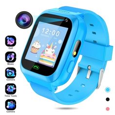 Kids Phone Watch- 2-Way Calling and Text This watch support two-way phone calls(Needs SIM Card with 2G Network). Your children can receive incoming phones and dial phone. This watch don't have GPS function, If you need GPS watch to track your child, you can go to my shop and buy other watches. SOS Emergency Call When in distress, kids can press the SOS key for 2 times to circularly call families' numbers for help. You can set up to 2 SOS numbers. Great help for kids in emergency situation! Music Kids Cell Phone, Dial Phone, Kids Phone, Camera Recorder, Gifts Blue, Boys Watches, Phone Watch, Emergency Call, Building For Kids