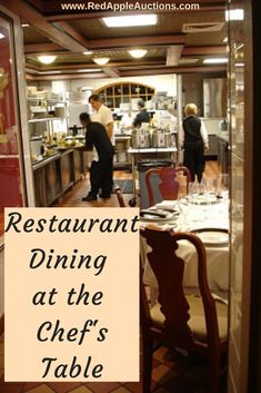 restaurant dining at the chef's table