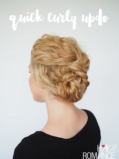 Curly Hair Updo Tutorial, Simple Hairdos, Pinned Hair, Quick Curly Hairstyles, Easy Updo Hairstyles, Curly Hair Tutorial, Curly Updo