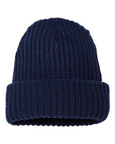 12" Chunky Knit Cuffed Beanie - NAVY - ONE SIZE | Sportsman 12" Chunky Cuffed Beanie Hat in Navy Blue | Acrylic Chunky Knit Beanie, Chunky Beanie, Chunky Knit Hat, Blue Beanie, King Fashion, Cuffed Beanie, Knit Cap, Pom Beanie, Athletic Fashion