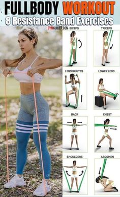 the full body workout for women is shown in this advertise poster, with instructions to