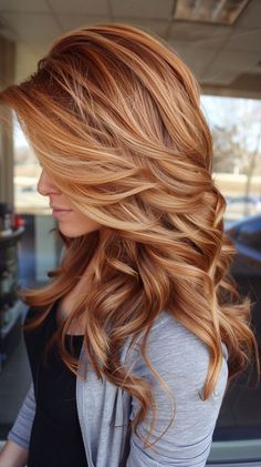 "Color Burst: Bright Hair Colors to Brighten Your Day" Red Highlights, Wavy Hair, Blonde, Copper, Hair