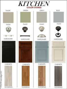 kitchen cabinet door styles and colors for different types of cupboards, doors and drawers