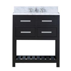 a bathroom vanity with two drawers and a marble counter top on the bottom, against a white background