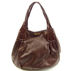 Miu Miu Tote Bag One Shoulder Brown Leather Width: About 51cm Height: About 38cm Depth: About 14.5cm Handle: About 20cm From The Main Body Brown Miu Miu Bag, Slouchy Brown Leather Bag, Miu Miu Leather Bag, Cute Leather Bag, Vintage Brown Bags, Miu Miu Tote Bag, Vintage Miu Miu Bag, Mui Mui Bag, Miumiu Bags