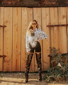 Material: CottonClothing Length: RegularStyle: CasualSleeve Length: FullColor: Black and WhitePattern Type: Leopard Print Long Leather Boots, Leather Over The Knee Boots, Otk Boots, Patent Leather Boots, Thigh Boot, Leather Boot, Motorcycle Boots, Overall Dress, Classy Women