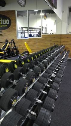 rows of tires lined up in a gym