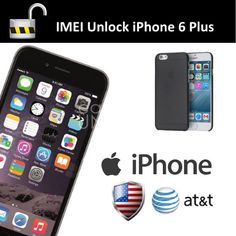 an image of iphone 6 plus with unlock and at & t logo