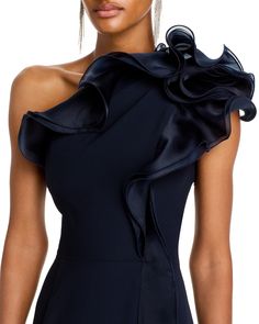 Find RICKIE FREEMAN FOR TERI JON Ruffled One Shoulder Gown on Editorialist. Teri Jon by Rickie Freeman Ruffled One Shoulder Gown Mother Of Groom Outfits, Hamptons Outfit, Navy Evening Dresses, Semi Formal Attire, Elegant Ball Gowns, Teri Jon, Wedding 2025, One Shoulder Gown, Sydney Wedding