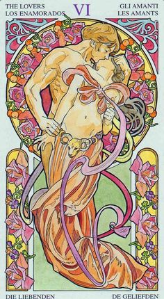 a drawing of a woman in an art nouveau style