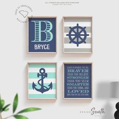 Boys nautical nursery decor, nautical nursery gray navy and aqua, boys nautical wall art, aqua and navy nautical nursery, baby boy nautical Girls Nautical Bedroom, Nautical Nursery Boy, Nautical Quotes, Nursery Baby Boy, Nautical Bedroom, Blue Nursery Decor, Nautical Nursery Decor, Baby Boy Nursery Decor, Boy Wall Art