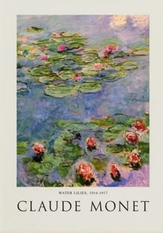 a book cover with water lilies on it