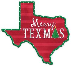 a texas christmas ornament with a tree on it