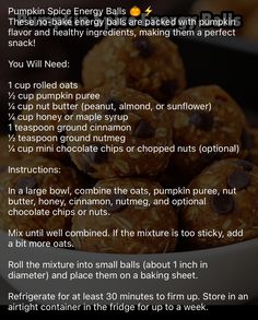 a recipe for pumpkin spice energy balls