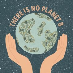 there's no planet b poster with two hands holding the earth in front of it